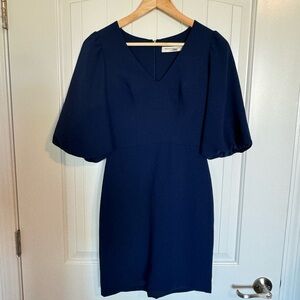 Amanda Uprichard Norelle Blue Sheath Mini Dress with Flutter Sleeves size Small
